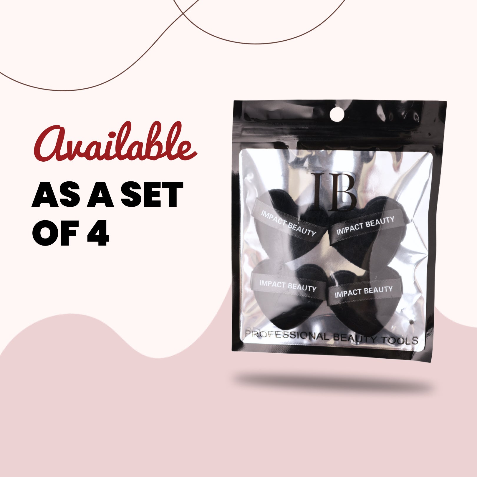 Impact Beauty 4 pcs Heart Puff
